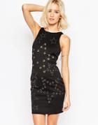 Asos Hotfix Star Mini Body-conscious Dress - Black