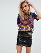 Love Moschino Surprises Printed T-shirt - Navy