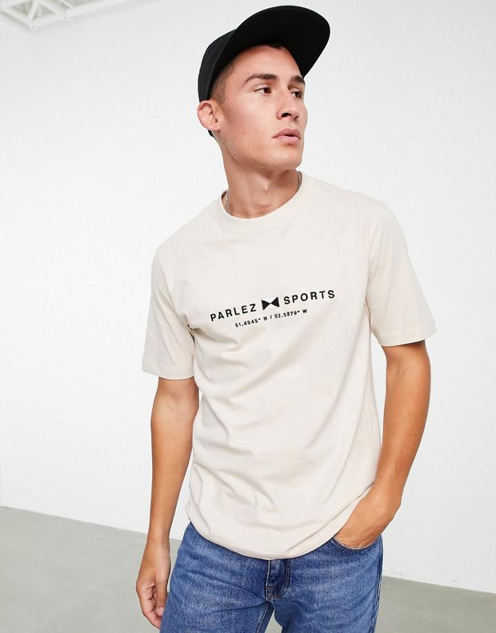 Parlez Byera Embroidered T-shirt In Ecru-white
