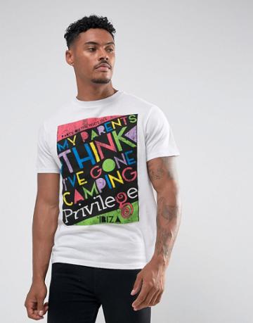 New Look T-shirt With Privilege Ibiza Print In White - White