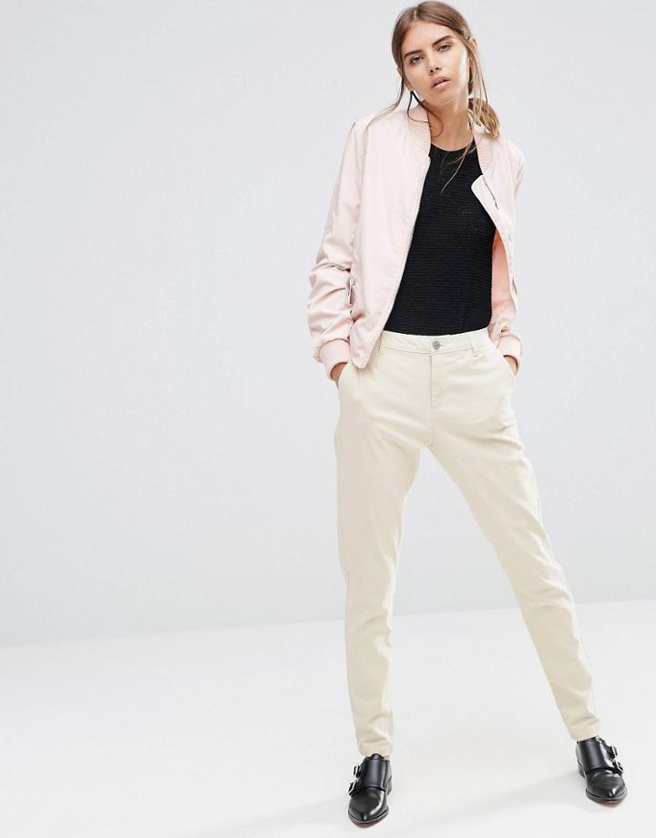 Vila Classic Skinny Pants In Sand - Tan