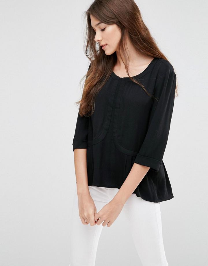 See U Soon Blouse With Pleated Hem - Black