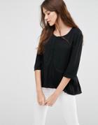 See U Soon Blouse With Pleated Hem - Black