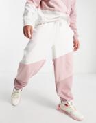 Topman Oversized Color Block Sweatpants In Pink - Part Of A Set