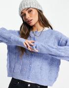 Vero Moda Patterned Knit Cardigan In Blue-blues