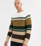 Le Breve Tall Striped Knitted Sweater-brown