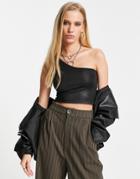 Bolongaro Trevor Matrix One Shoulder Slinky Tank Top In Black