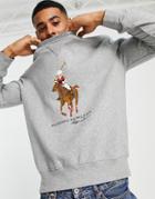 Polo Ralph Lauren Bear Player Print Sweatshirt In Gray Heather