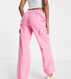 Asos Design Petite 00s Low Rise Cargo Pants In Pink