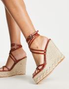 Simmi London Espadrille Wedge Sandals In Brown
