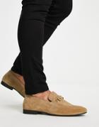 Red Tape Metal Trim Loafers In Sand Suede-neutral