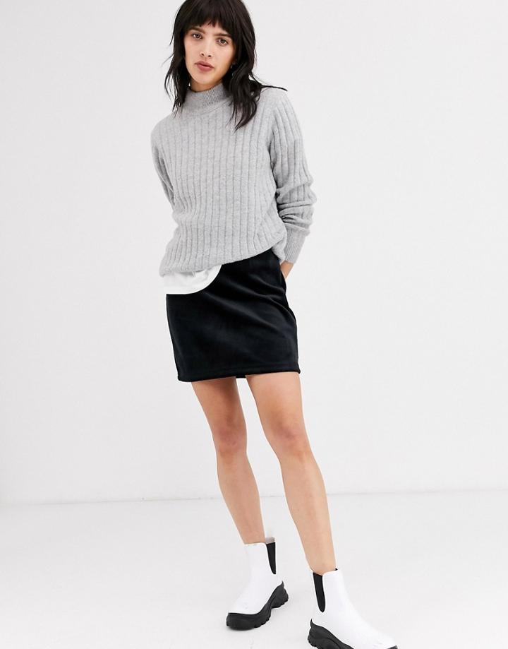 Weekday Kathy Mini Skirt In Black