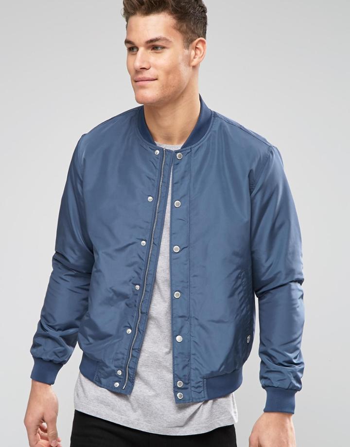 Esprit Bomber Jacket - Gray Blue
