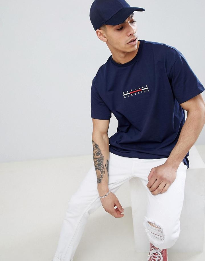 New Look T-shirt With Oakland Print In Navy - Navy