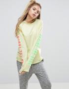 Asos Top With Truth Print And Super Long Sleeve - Yellow