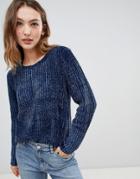 Jdy Mine Chenille Supersoft Sweater - Blue