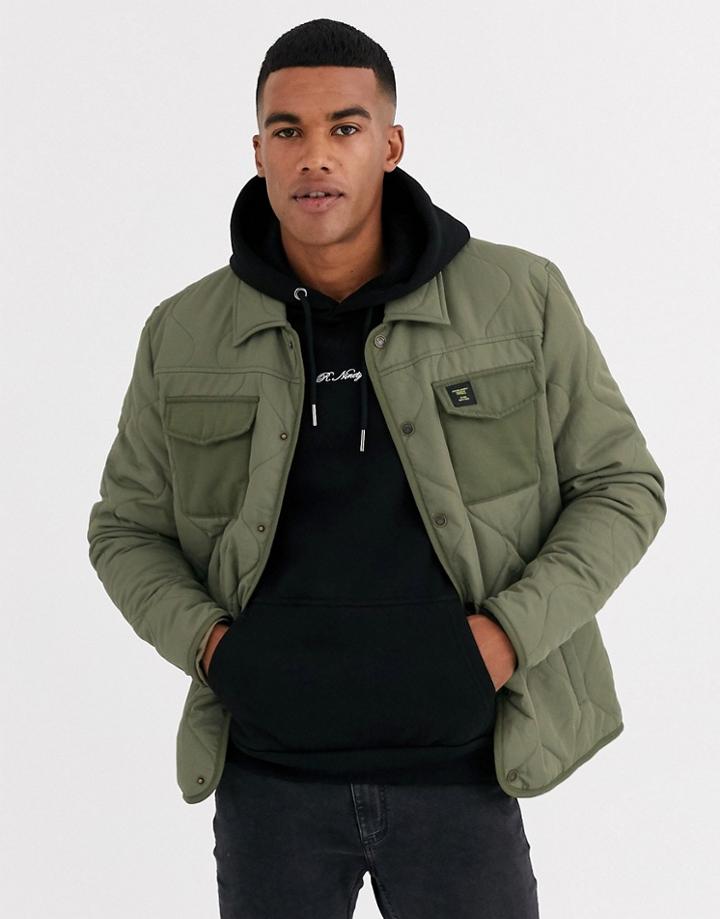 Only & Sons Quilted Jacket In Green