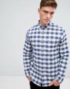Hollister Oxford Shirt Windowpane Check Slim Fit In Navy - Navy