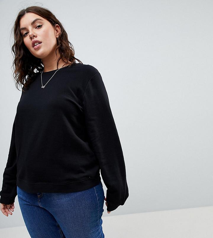 Asos Curve Cute Sweat - Black