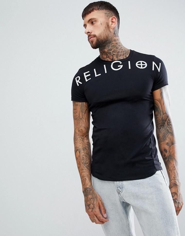 Religion Extreme Muscle Fit T-shirt In Black - Black