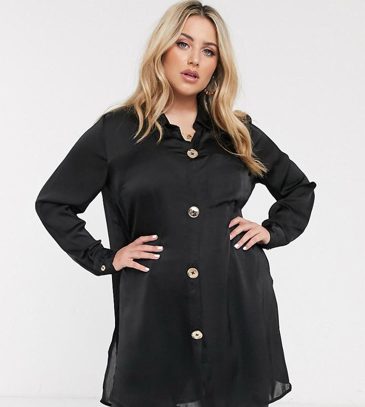 Closet London Pleated Detail Wrap Dress In Black