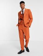 Harry Brown Wedding Cropped Carrot Fit Suit Pants In Rust
