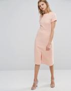 Warehouse Split Front Dress - Pink