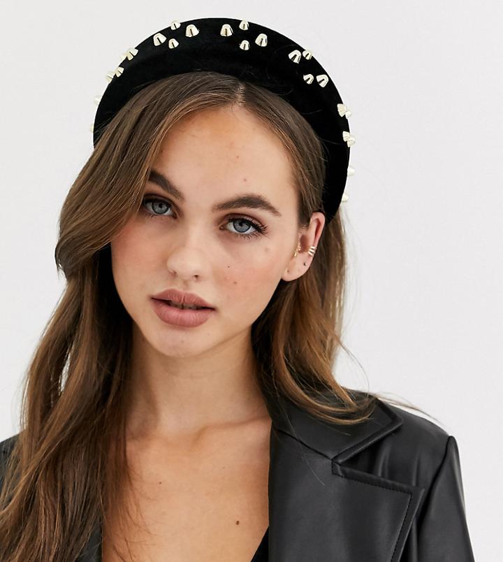 Reclaimed Vintage Inspired Padded Headband With Studs