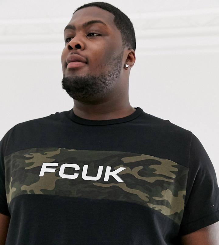 French Connection Plus Fcuk Logo T-shirt-black