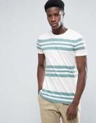 Esprit Crew Neck T-shirt With Stripes - White