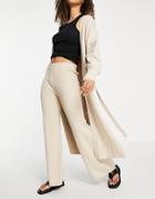 & Other Stories Cotton Knit Pants In Beige - Part Of A Set-neutral