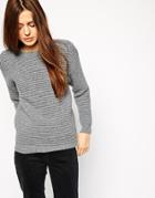 Asos Sweater In Chunky Ripple Stitch With Wool - Gray $51.36