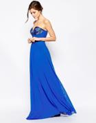 Forever Unique Cecilia Beaded Bandeau Maxi Dress - Sax Blue