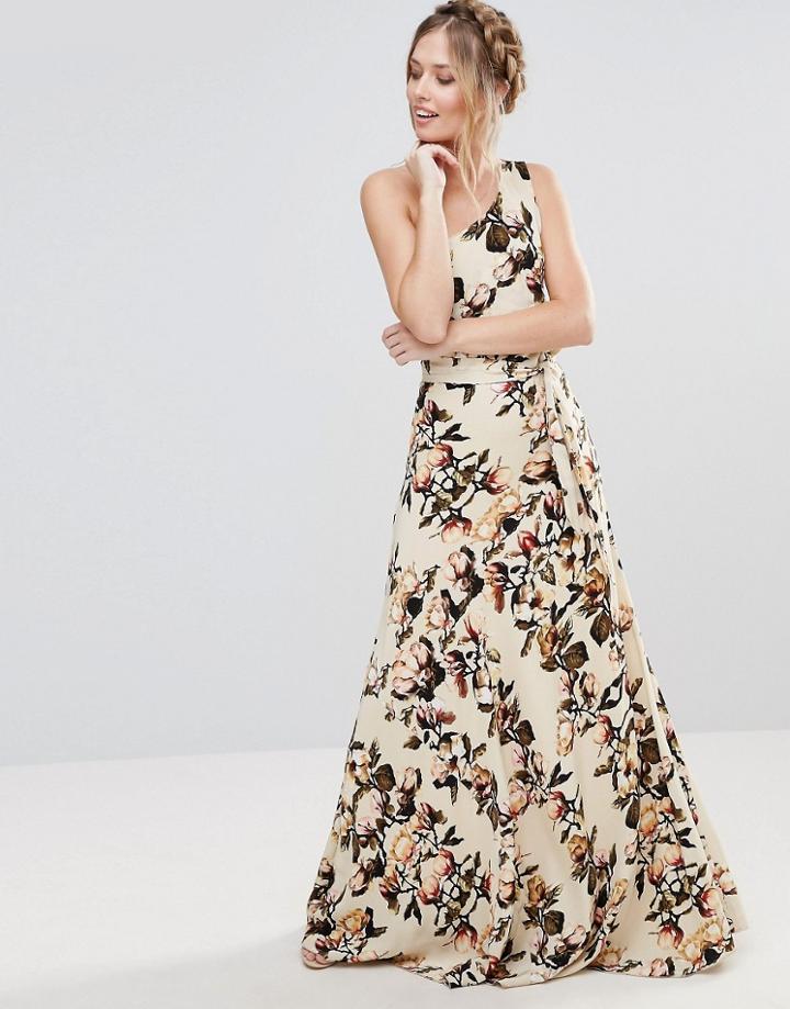 Gestuz Maxi One Shoulder Floral Dress - Multi