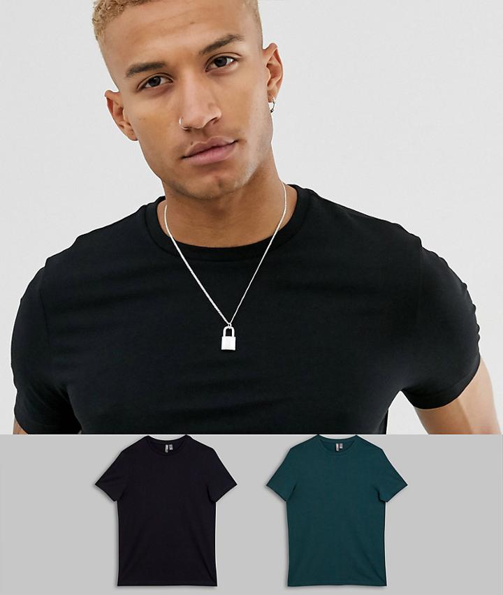 Asos Design 2 Pack Organic T-shirt With Crew Neck Save