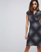 Uttam Boutique Wrap Dress With Spot Detail - Black