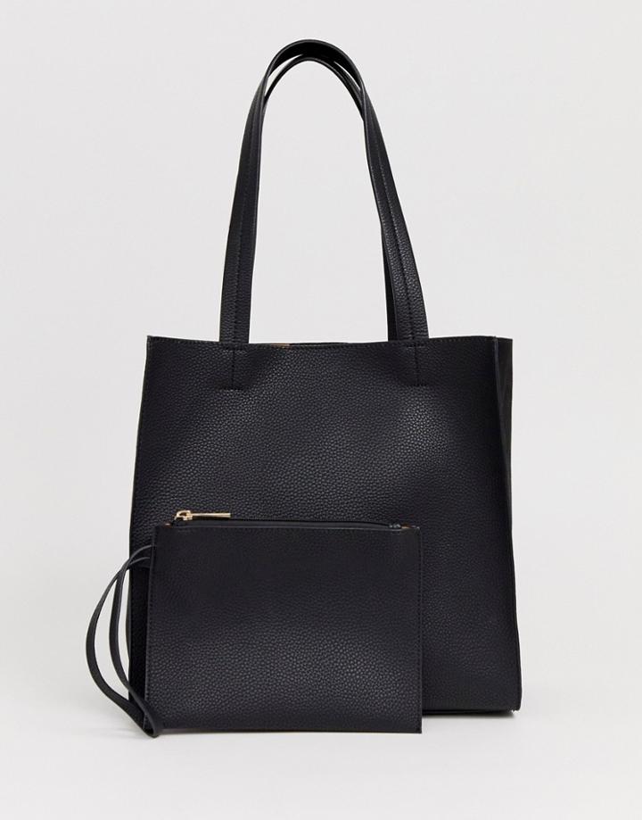 Asos Design Square Shopper Bag - Blue