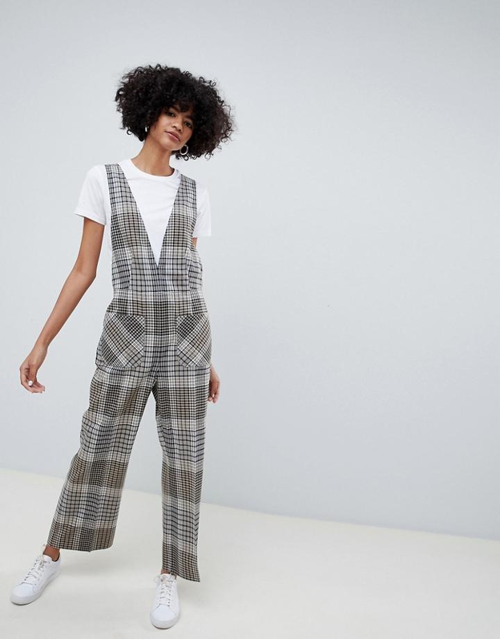 Max & Co Tailored Jumpsuit In Check - Multi
