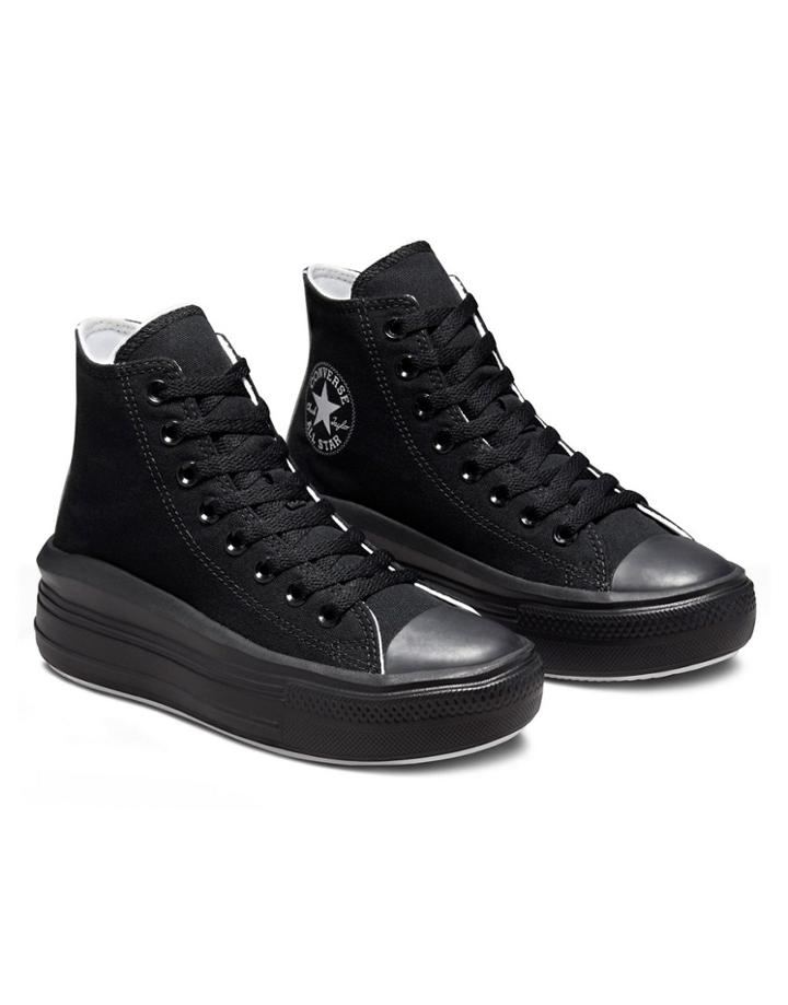 Converse Chuck Taylor All Star Hi Move Platform Sneakers In Triple Black