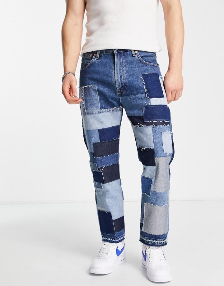 Levi's 551z Straight Crop Jeans In Patchwork-multi