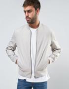 New Look Cotton Bomber In Stone - Stone
