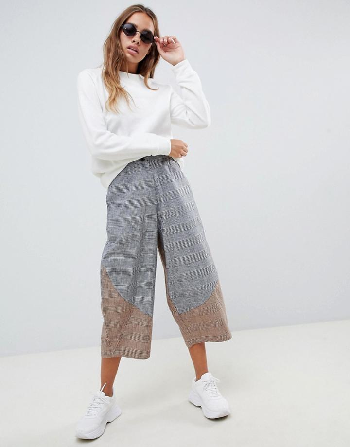 Asos Design Extreme Balloon Leg Pants In Mixed Check-multi