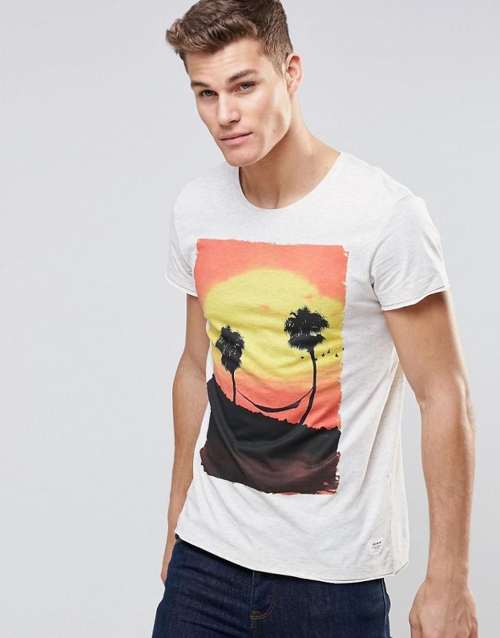 Esprit Beach Print Graphic T-shirt - Gray