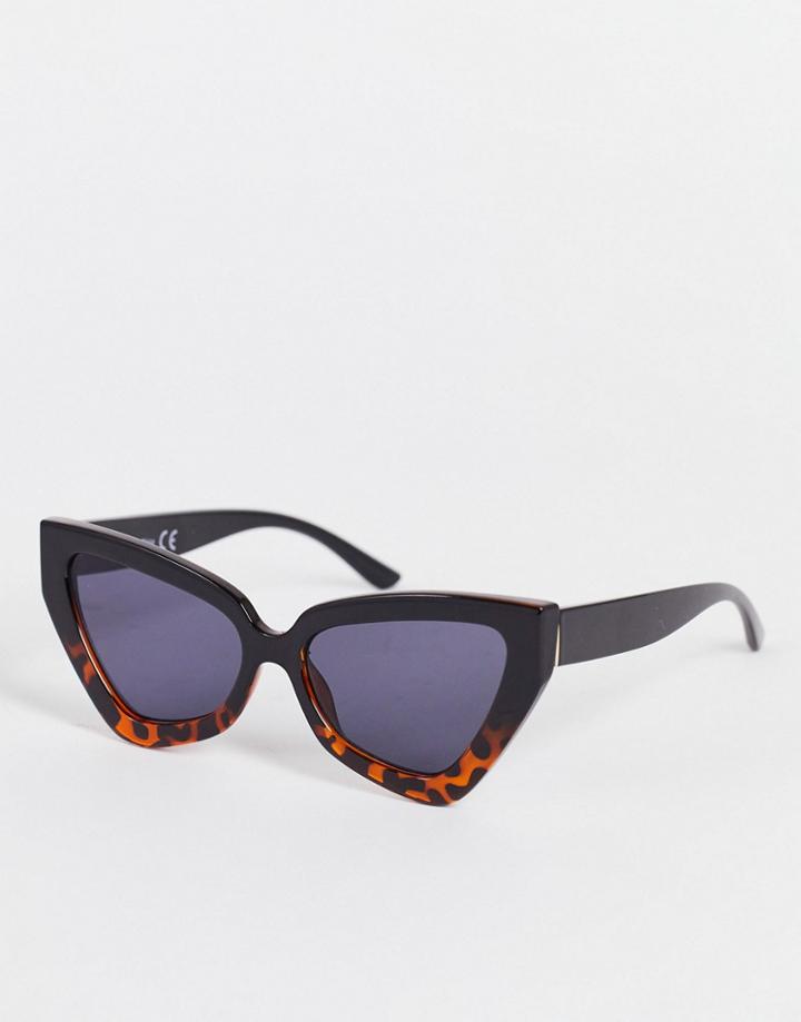 Topshop Angular Cateye Sunglasses-black
