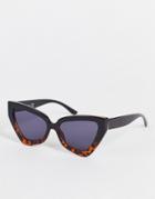 Topshop Angular Cateye Sunglasses-black