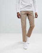 Moss London Stretch Skinny Chino In Sand - Brown