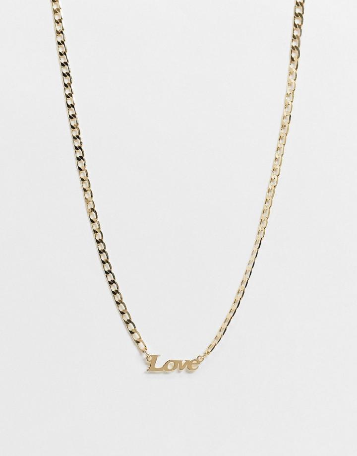 Pieces Love Slogan Necklace In Gold