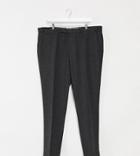 Asos Design Plus Wedding Super Skinny Suit Pants In Charcoal Herringbone-grey