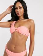 Unique21 1 Shoulder Bikini Top-orange