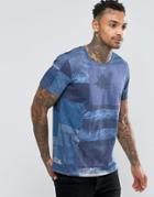 Diesel T-joe-hy T-shirt Denim Distress Print - Blue